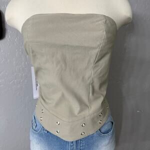 Princess Polly Passionette Strapless Top Olive, 6